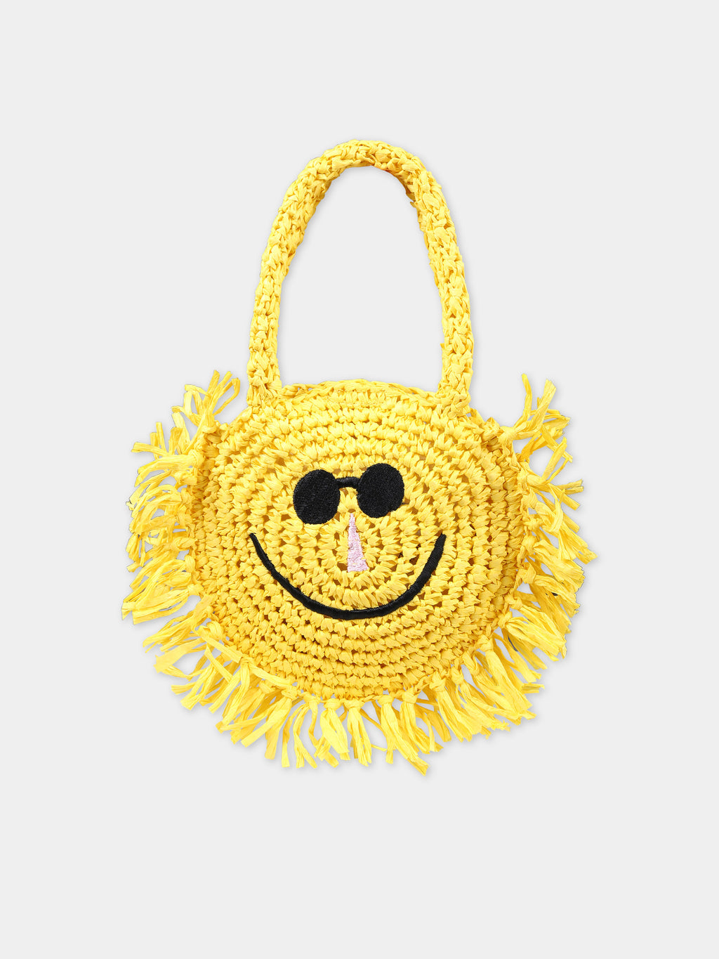 Yellow casual bag for girl with sun shape